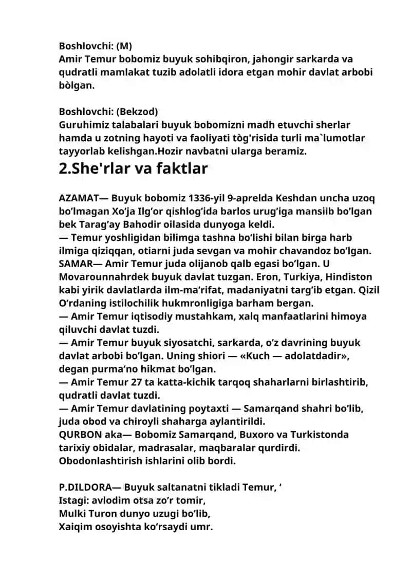 Amir Temur hayoti va faoliyati 2
