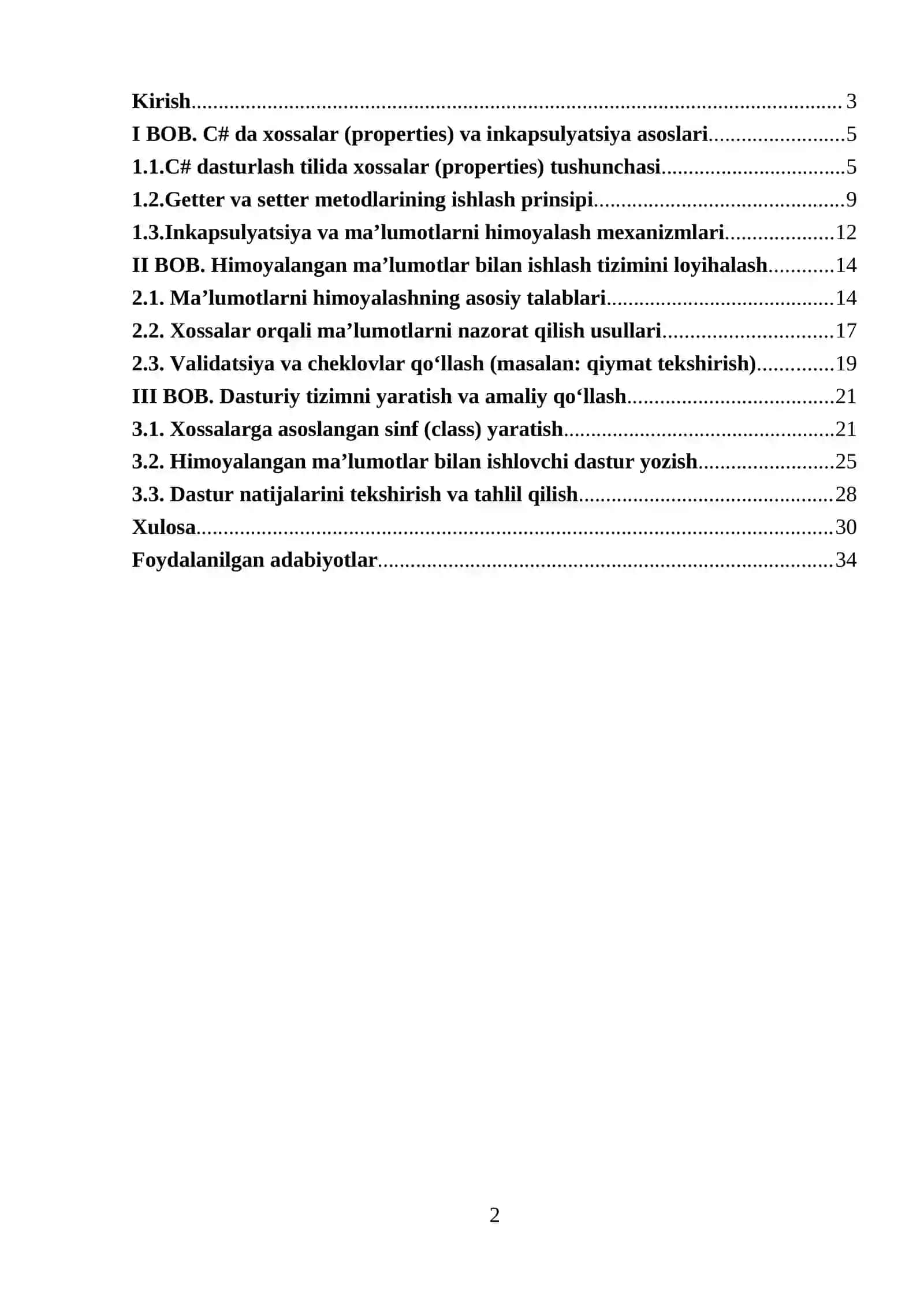 C# da xossalar (properties) va inkapsulyatsiya asoslari 2