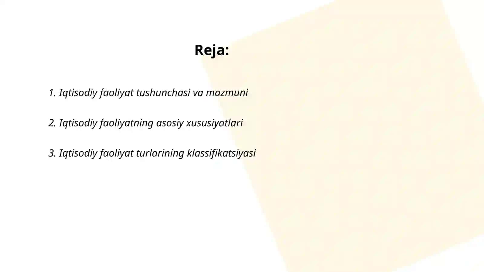 Iqtisodiy faoliyat va uning turlari 2