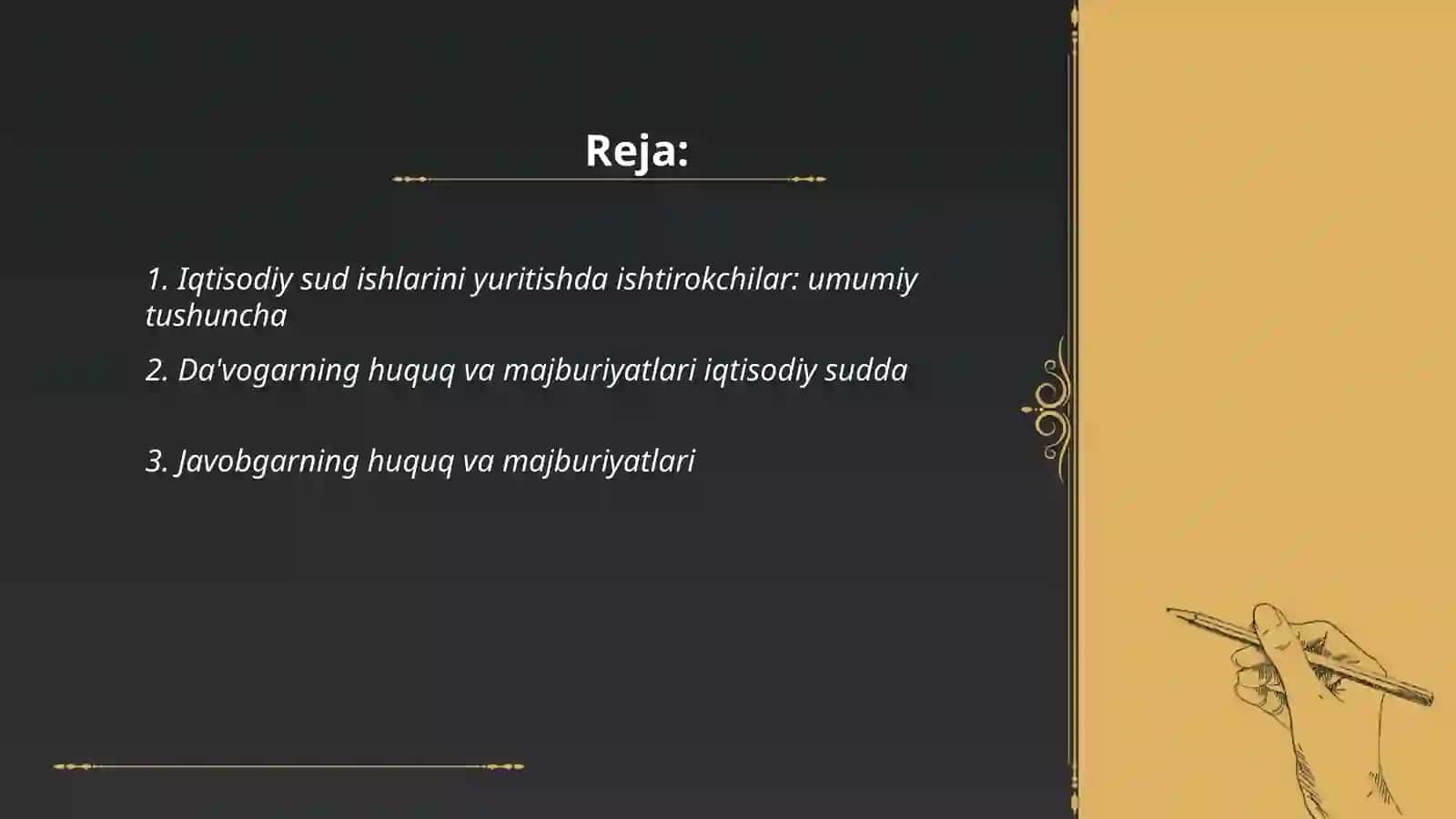 Iqtisodiy sud ishlarini yuritish ishtirokchilar 2