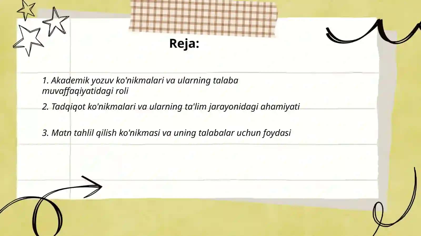 Akademik ko'nikmalar talabalar faoliyatidagi ahamyati va dolzarbligi 2