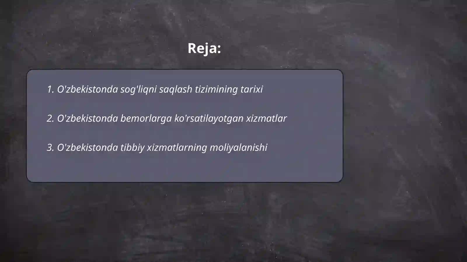 O'zbekistonda sog'liqni saqlash tizimi 2