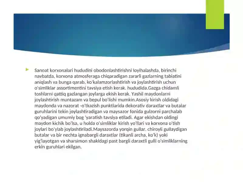 SANOAT KORXONALARI HUDUDINI OBODONLASHTIRISH 2