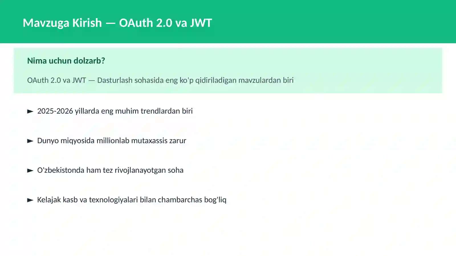 OAuth 2.0 va JWT 2