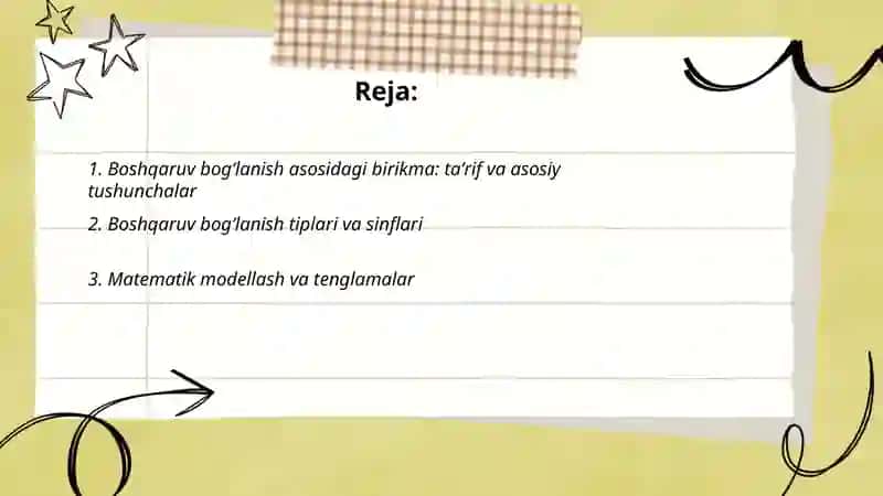 Boshqaruv bog‘lanish asosidagi birikma 2