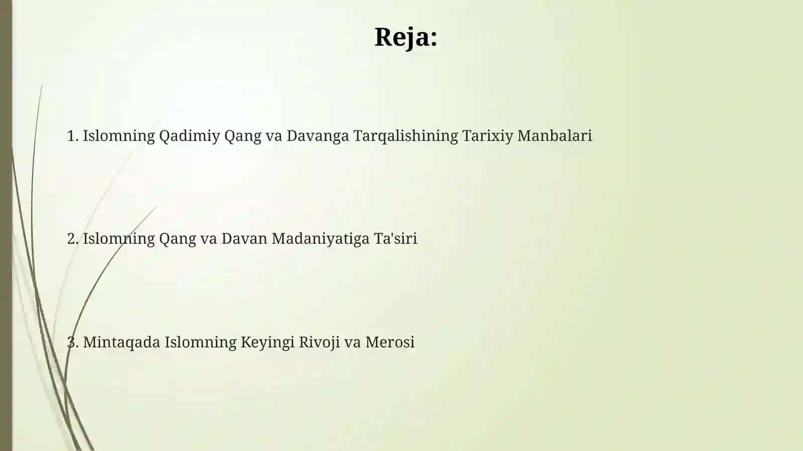 Mintaqada Islom Dinining Yoyishi 2