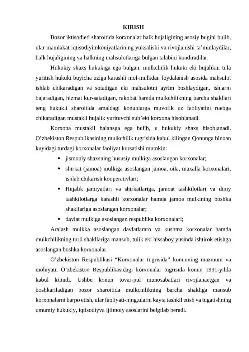 O’ZBEKISTON RESPUBLIKASINING KORXONALAR TO’G’RISIDAGI QONUNI 2