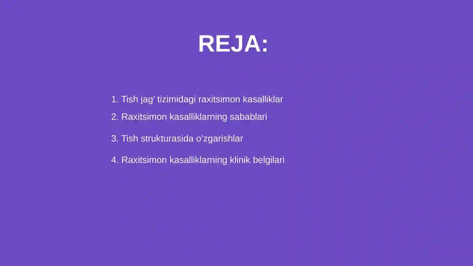 Raxitsimon kasalliklar tish jag’ tizimidagi kasalliklar 2