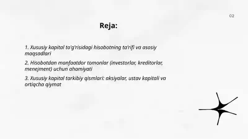 Xususiy kapital to'g'risidagi hisobot 2