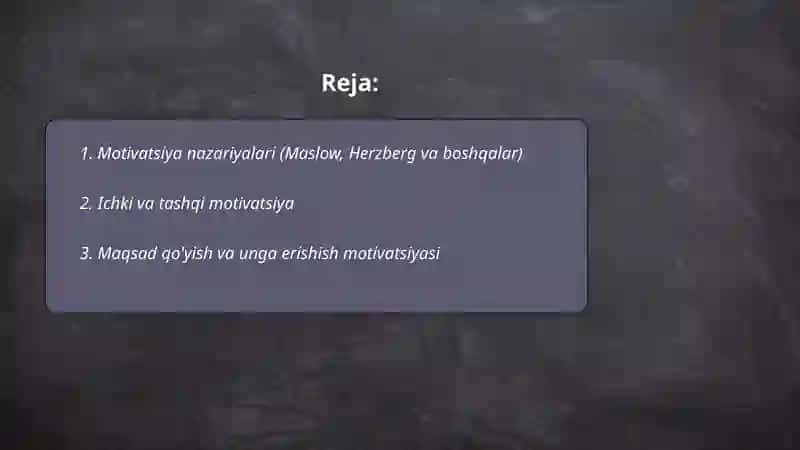 Faoliyat va motivatsiya 2