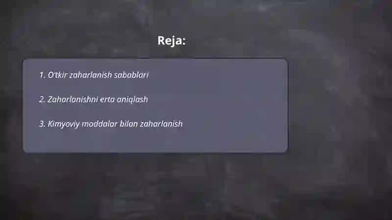 Oʻtkir zaharlanishlar 2