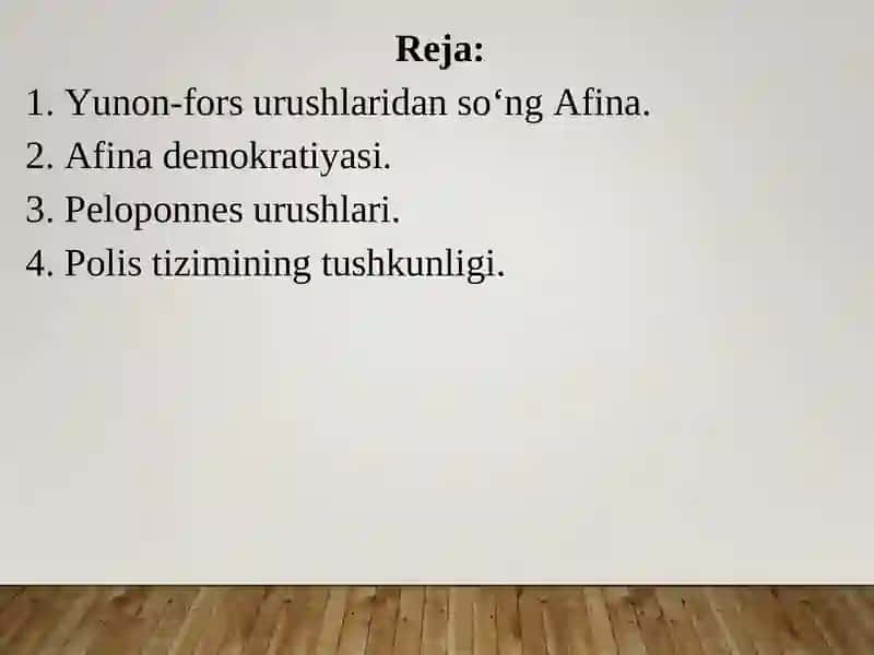 6- MA’RUZA. PELOPONNES URUSHI. 2