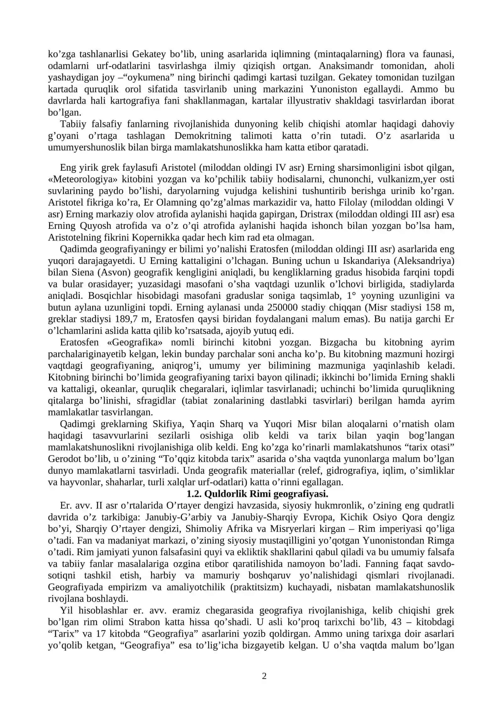 ANTIK DAVR VA O’RTA ASRLAR GЕOGRAFIYASI 2