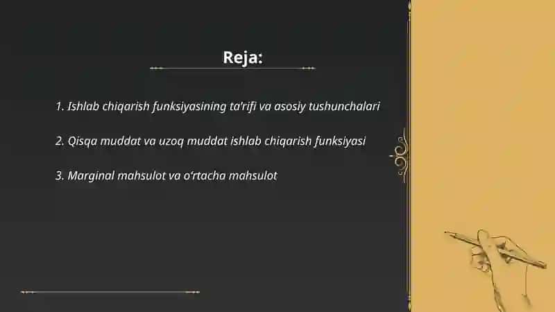 Ishlab chiqarish funksiyasi 2