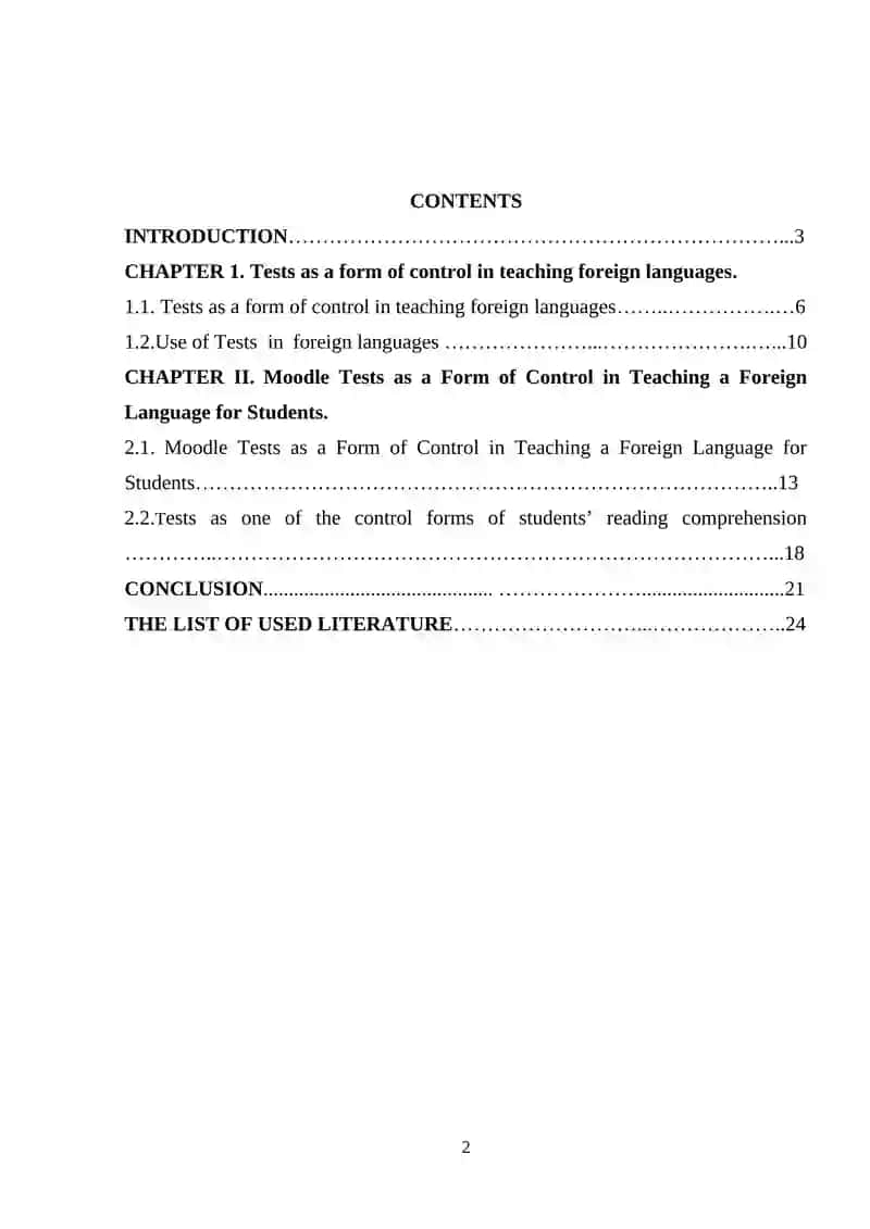 Tests as a form of control in teaching foreign languages 2