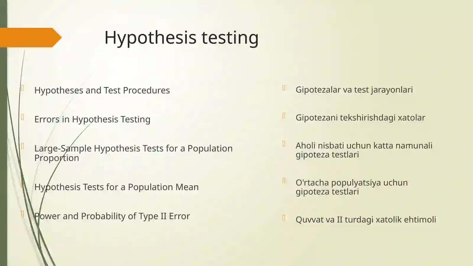 Hypothesis testing 2