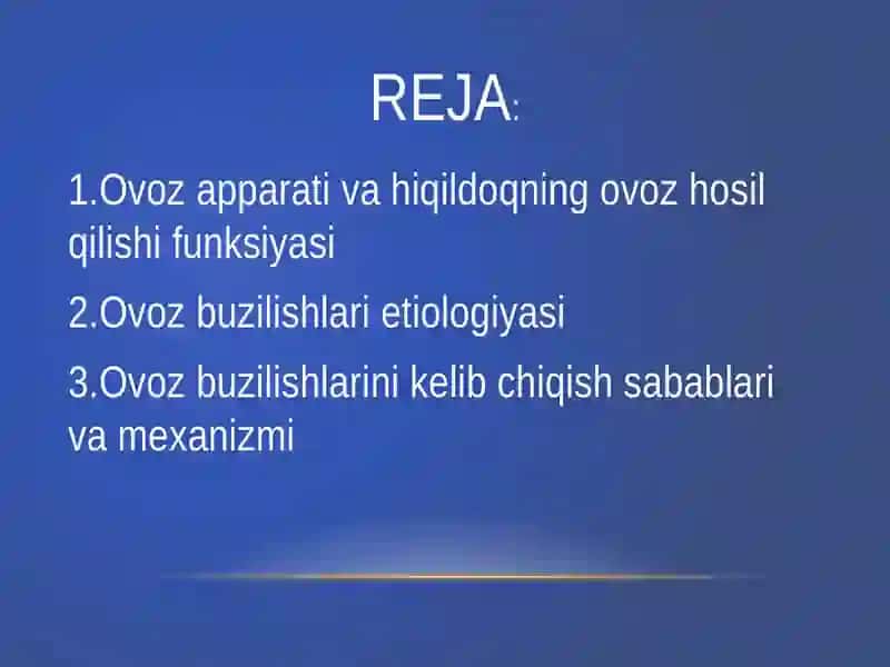 Ovoz buzilishlari.Uning sabablari va mexanizmi 2