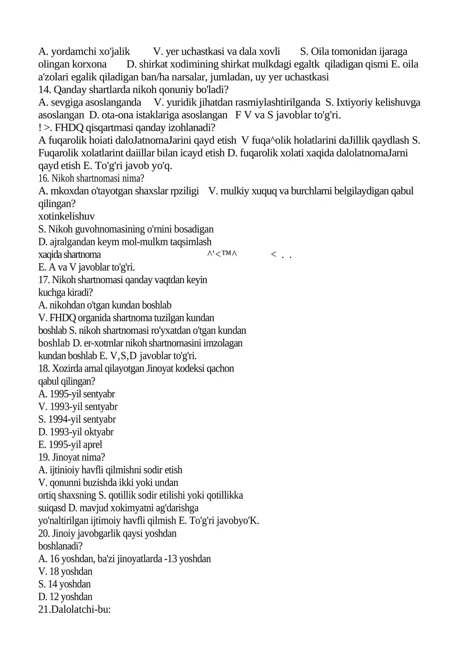 10-sinf huquq fanidam testlar 2