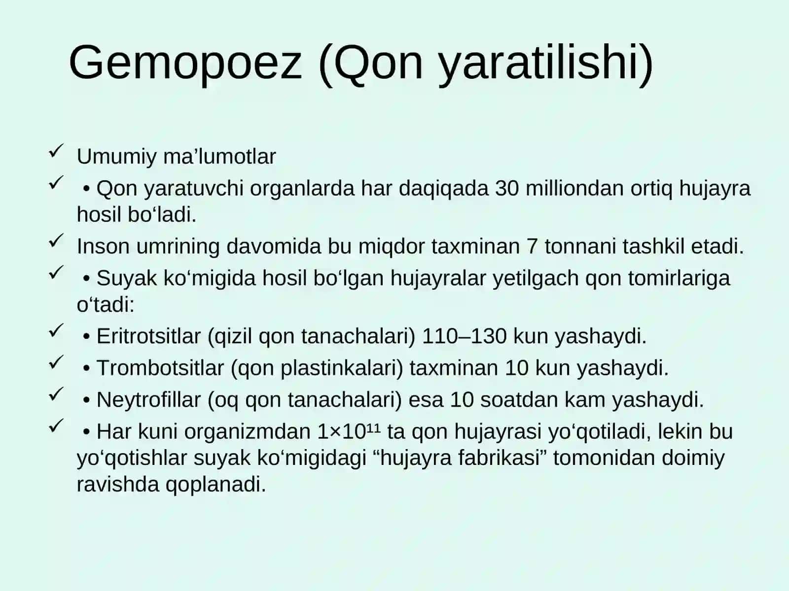 Гемопоэзни бошкарилиши 2