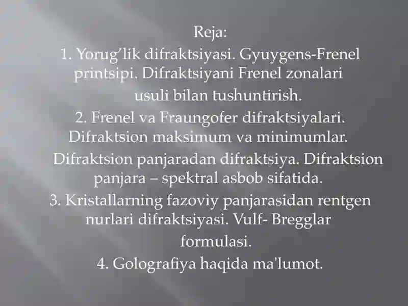 Yorug’lik Difraksiyasi 2