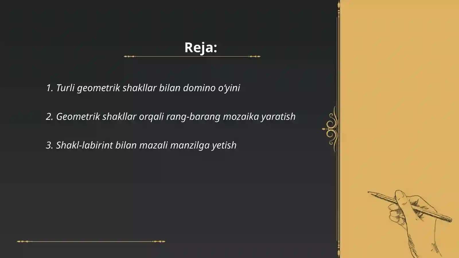 Turli geometrik shakllar yig‘masidan har xil o‘yinlar o‘ynash 2