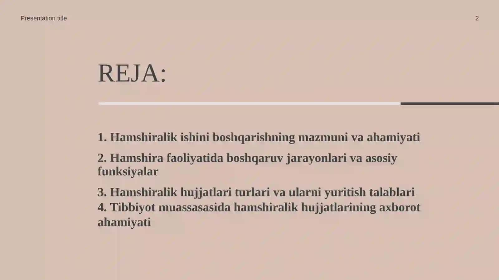 Hamshiralik ishini boshqarish va hujjatlashtirish. SLAYD. pptx 2