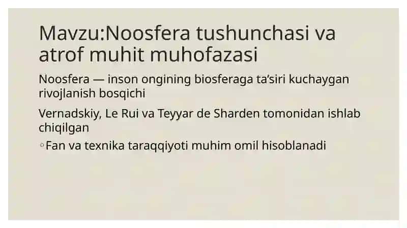 Noosfera va atrof muhit muhofazasi 2