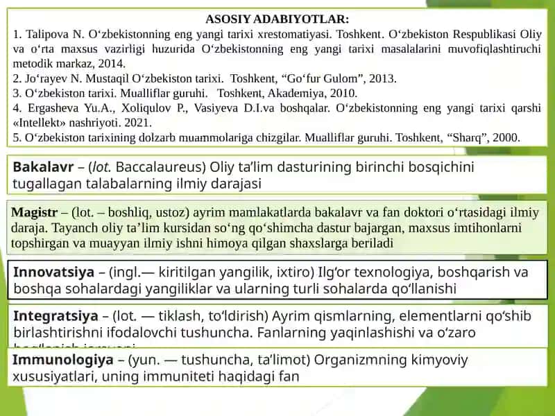 OʻZBEKISTONNING ENG YANGI TARIXI QAYDNOMASI 2