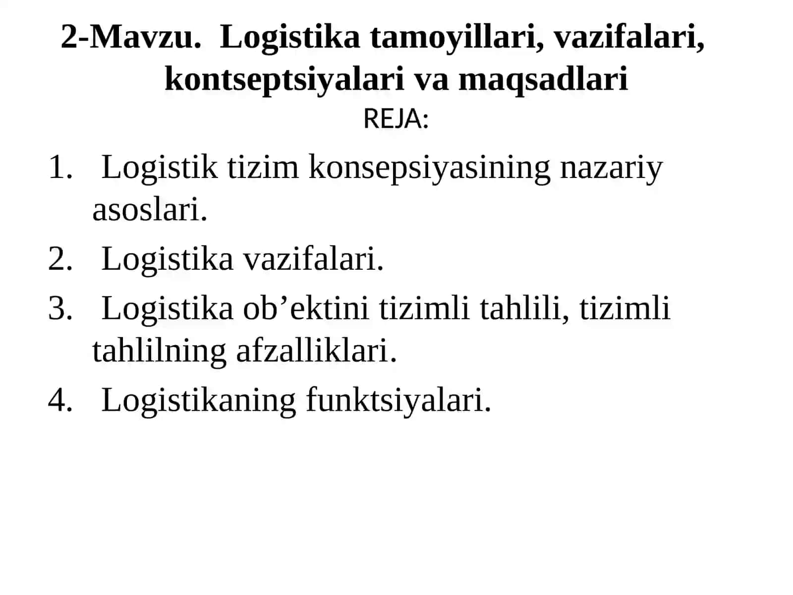 Logistika Tamoyillari 2