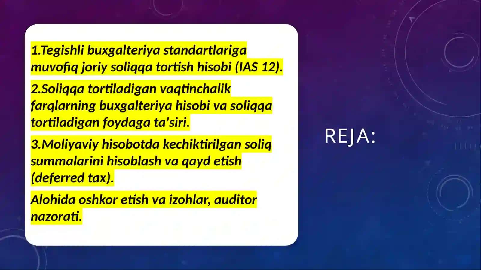 Soliq solish (IAS 12) 2