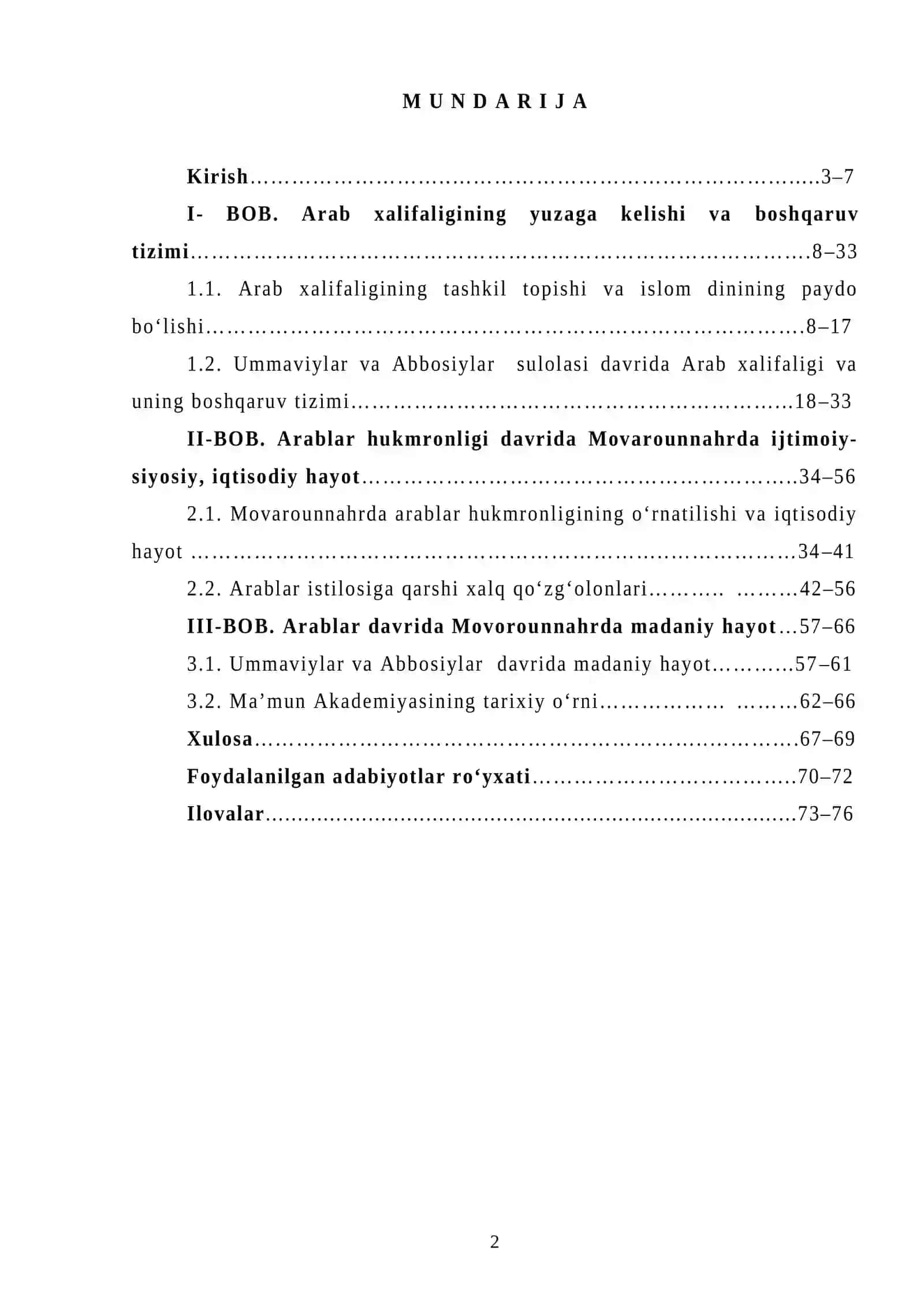 Arab Xalifaligining Shakllanishi va Boshqaruv Tizimi 2