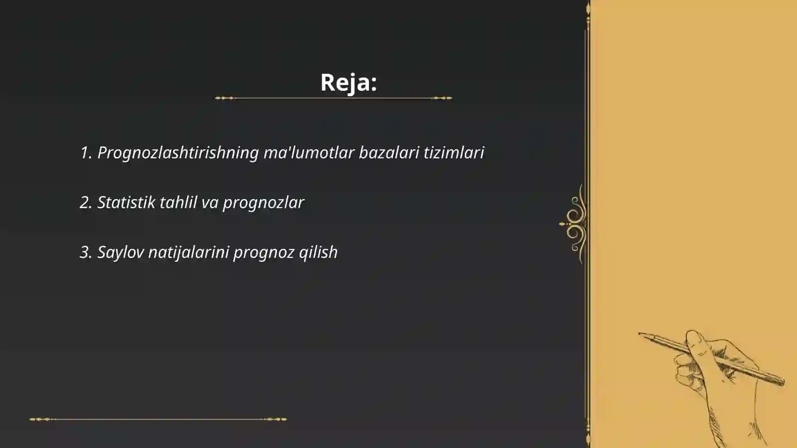 Prognozlashtirishning axborot bazasi 2