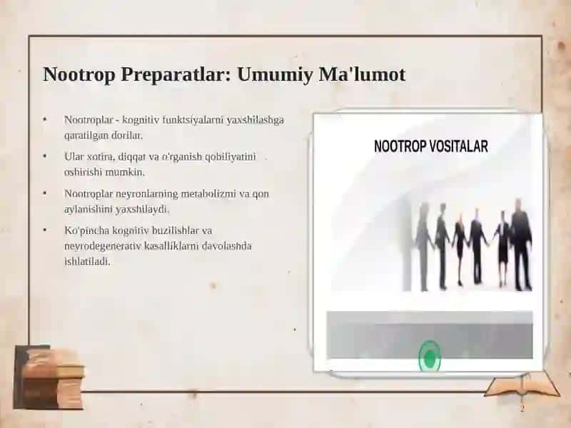 Nootrop va Analeptik Preparatlar: Ta'siri va Qo'llanilishi 2