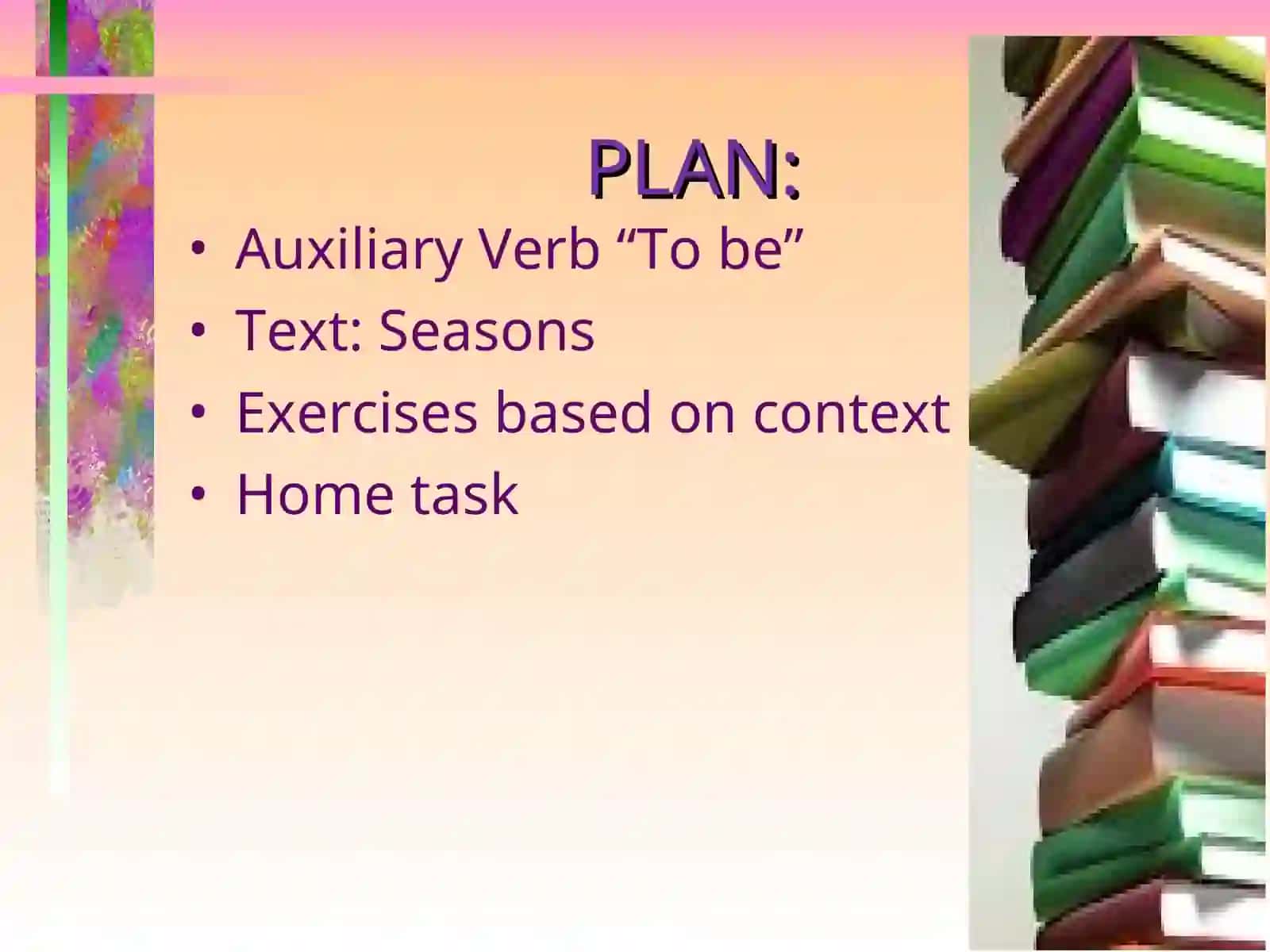The usage of “To be”, text Seasons 2