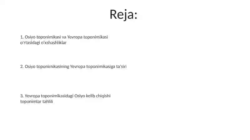 Osiya hamda Yevropa toponimikasi 2