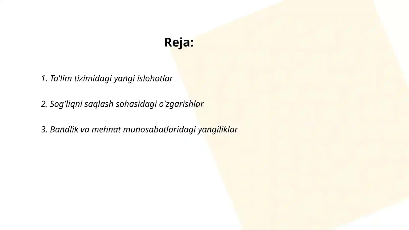 Ta'lim tizimidagi yangi islohotlar 2