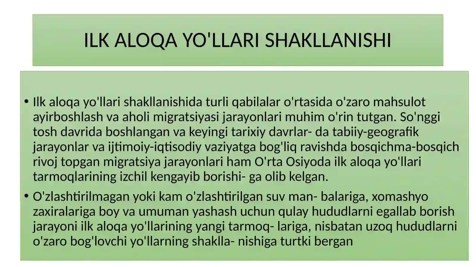 BUYUK IPAK YO'LI-MULOQOT VAHAMKORLIK YO'LI 2