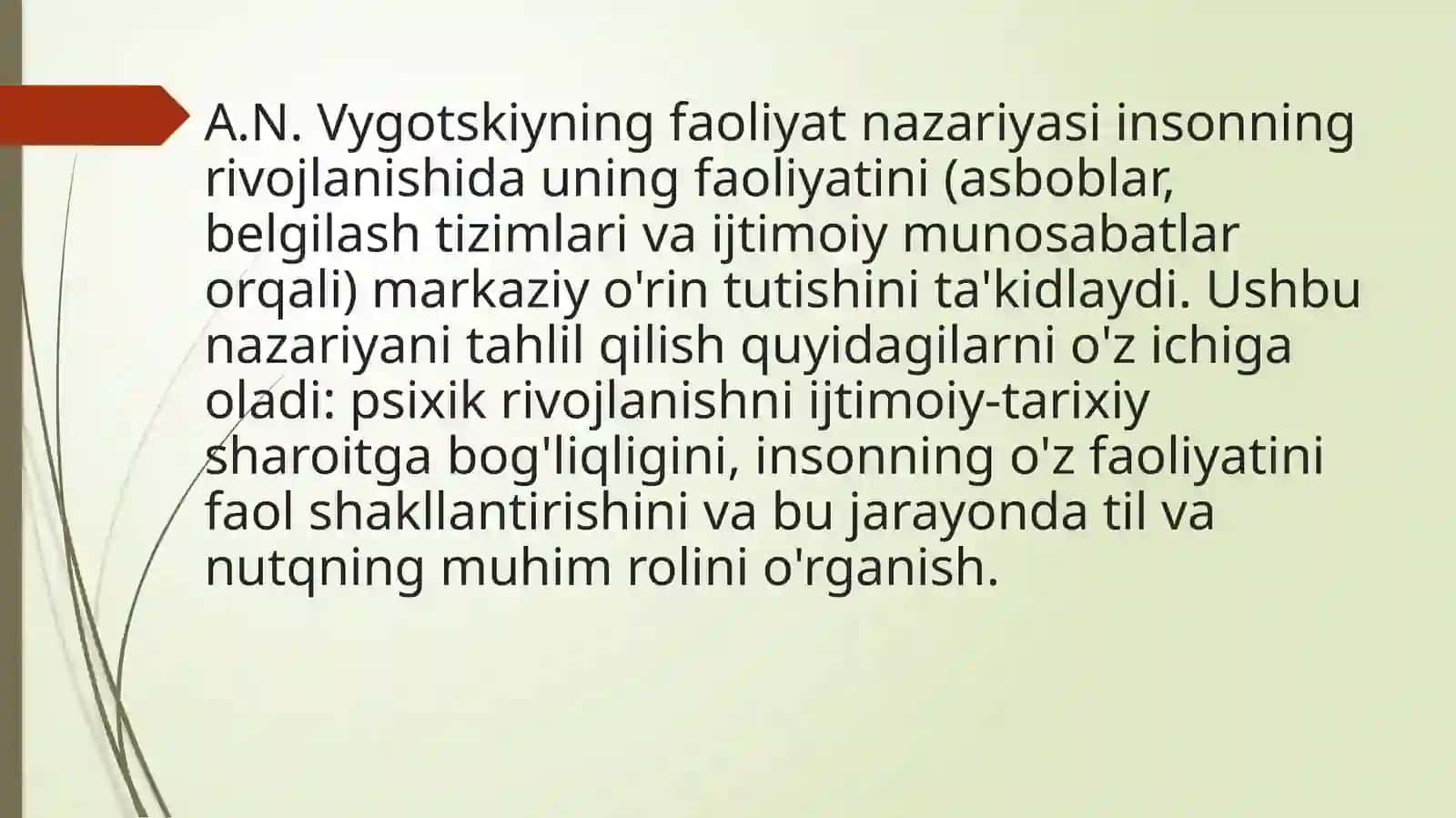 A.N.Vigotskiyning’’Faoliyatnazariyasi’’tahlili 2