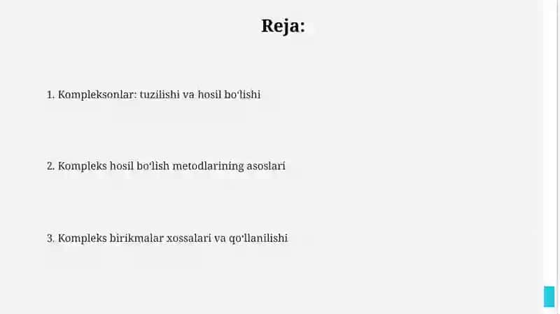 Kompleksonlar: tuzilishi va hosil boʻlishi 2