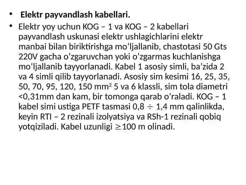 Elektr payvandlash kabellari 2