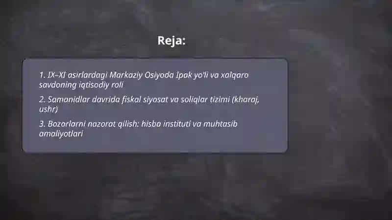 IX-XI asirlardagi O'rta Osiyodagi iqtisodiy fikirlar 2