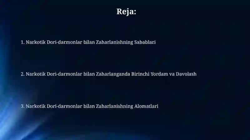 Narkоtik Dоri-darmonlar bilan Zaharlanish 2