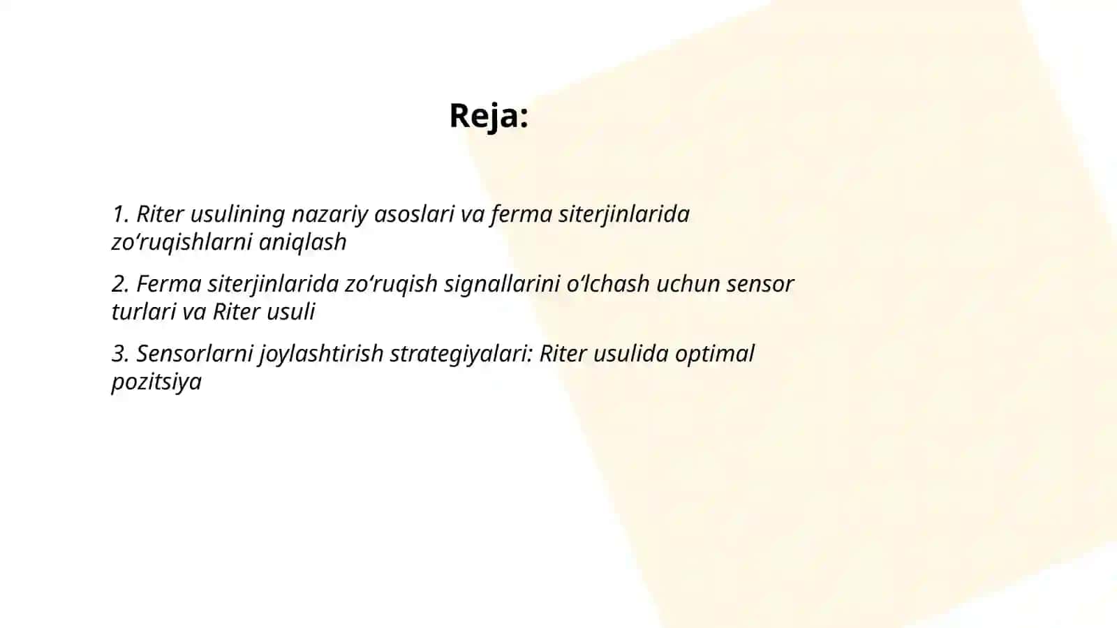 Ferma siterjinlardagi zoʻruqishlarni riter usulda aniqlash 2