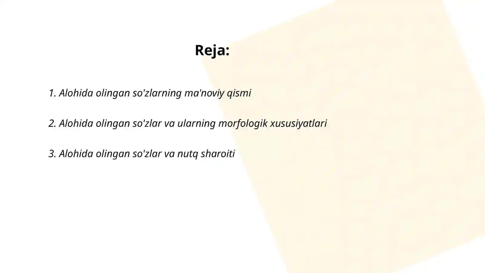 Alohida olingan so'zlar 2