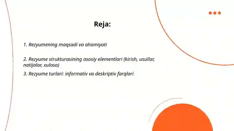 Ilmiy maqolaga rezyume yozish 2