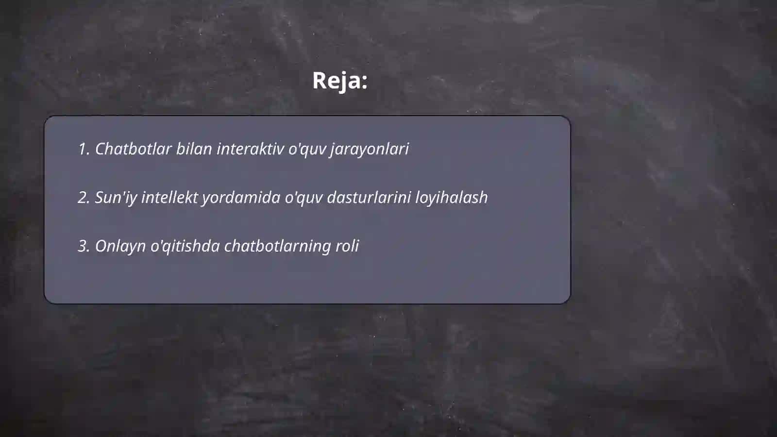 Chatbotlar bilan interaktiv o'quv jarayonlari 2