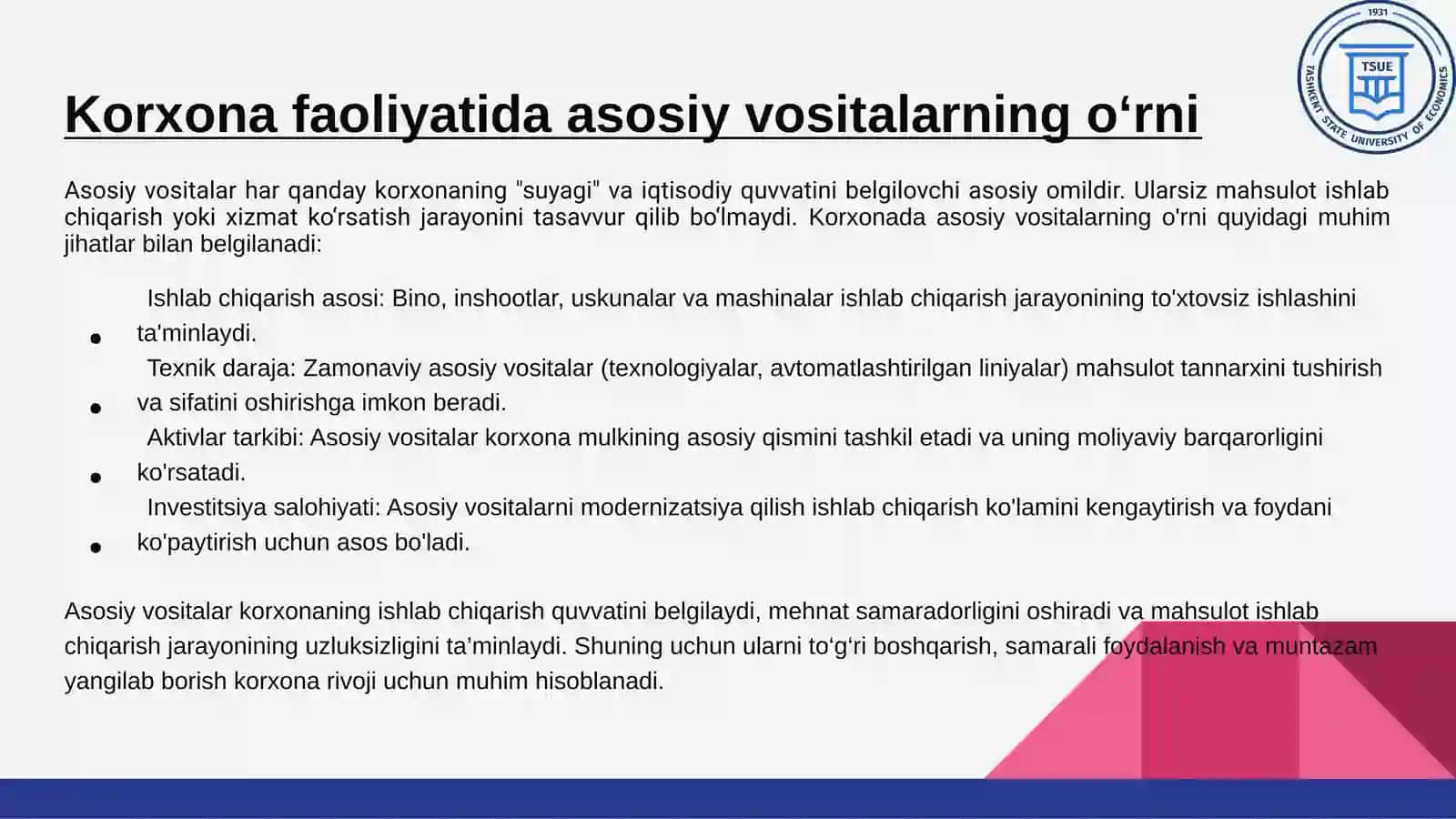 Asosiy vositalar va nomoddiy aktivlar 2