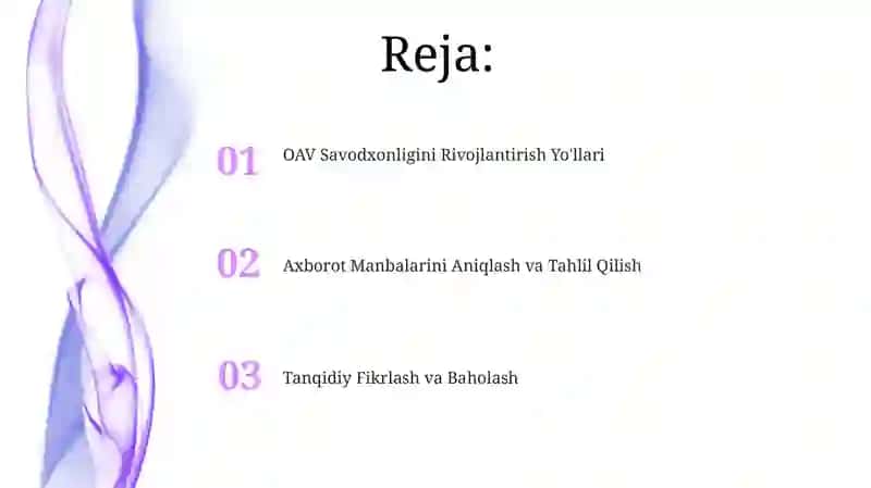 OAV Savodxonligini Rivojlantirish Yo'llari 2