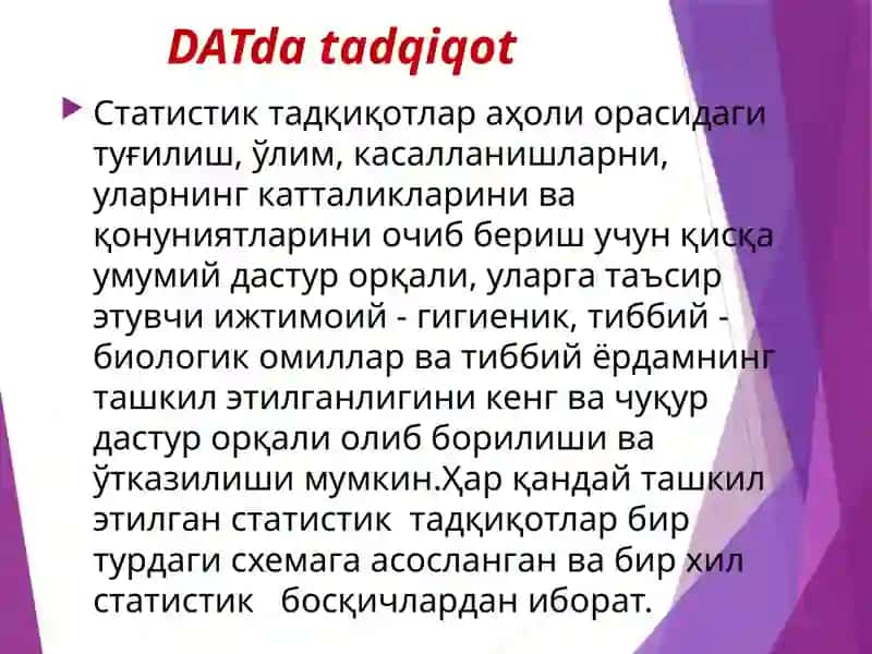 Статистик тадқиқотлар 2