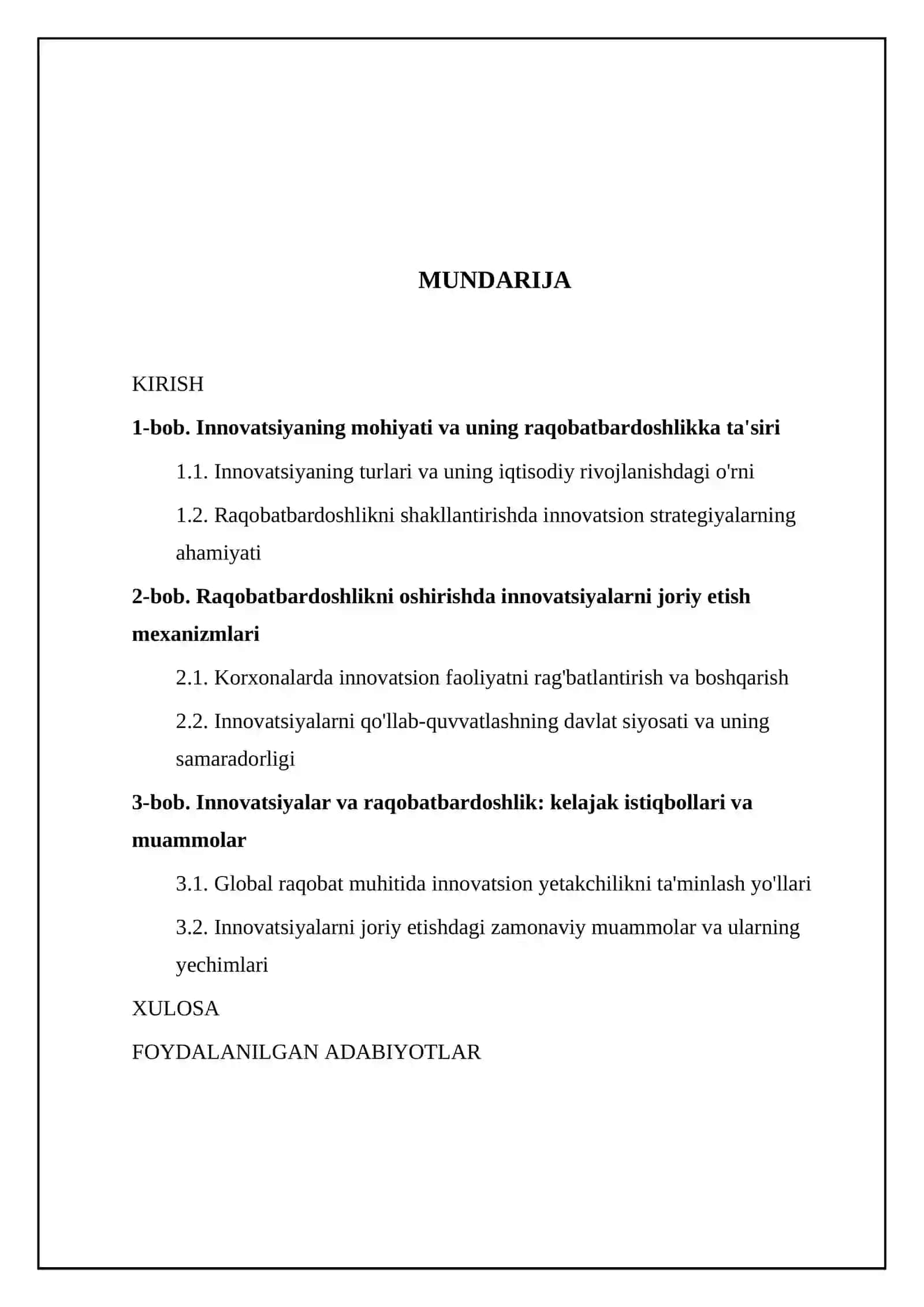 Raqobatbardoshlikni oshirishda innovatsiyaning roli 2